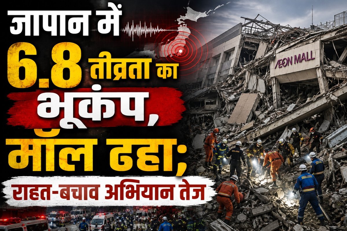 जापान में 6.8 तीव्रता का भूकंप, मॉल ढहा; राहत-बचाव अभियान तेज