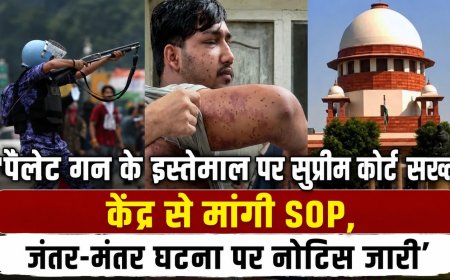 'पैलेट गन के इस्तेमाल पर सुप्रीम कोर्ट सख्त: केंद्र से मांगी SOP, जंतर-मंतर घटना पर नोटिस जारी'