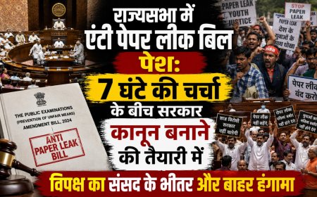 राज्यसभा में एंटी पेपर लीक बिल पेश: 7 घंटे की चर्चा के बीच सरकार कानून बनाने की तैयारी में, विपक्ष का संसद के भीतर और बाहर हंगामा