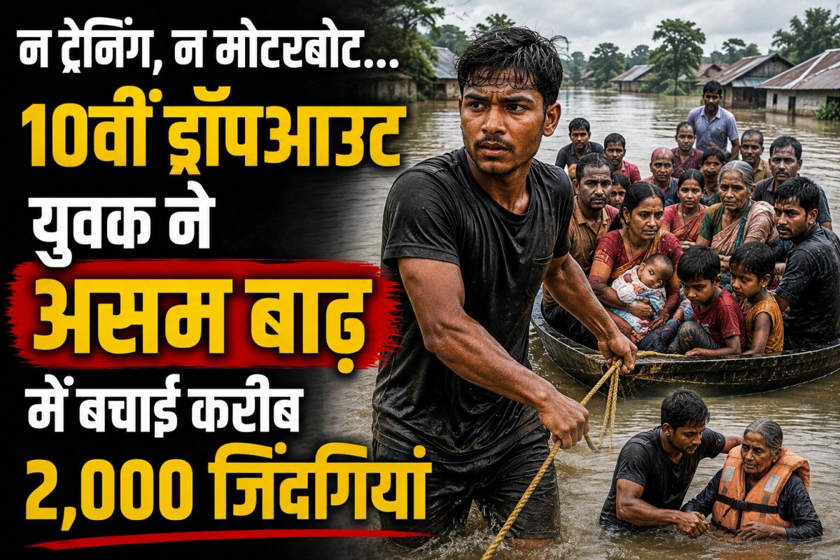 न ट्रेनिंग, न मोटरबोट... 10वीं ड्रॉपआउट युवक ने असम बाढ़ में बचाईं करीब 2,000 जिंदगियां