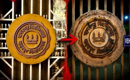 ধুলোয় লুণ্ঠিত তিন শিখা! যাদবপুরে পদদলিত নন্দলালের সৃষ্টি, তবে কি নিভে গেল স্পর্ধা?