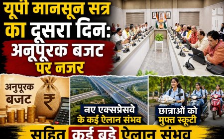 यूपी मानसून सत्र का दूसरा दिन: अनुपूरक बजट पर नजर, नए एक्सप्रेसवे और छात्राओं को मुफ्त स्कूटी समेत कई बड़े ऐलान संभव
