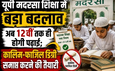यूपी मदरसा शिक्षा में बड़ा बदलाव, अब 12वीं तक ही होगी पढ़ाई; कालिम-फाजिल डिग्री समाप्त करने की तैयारी
