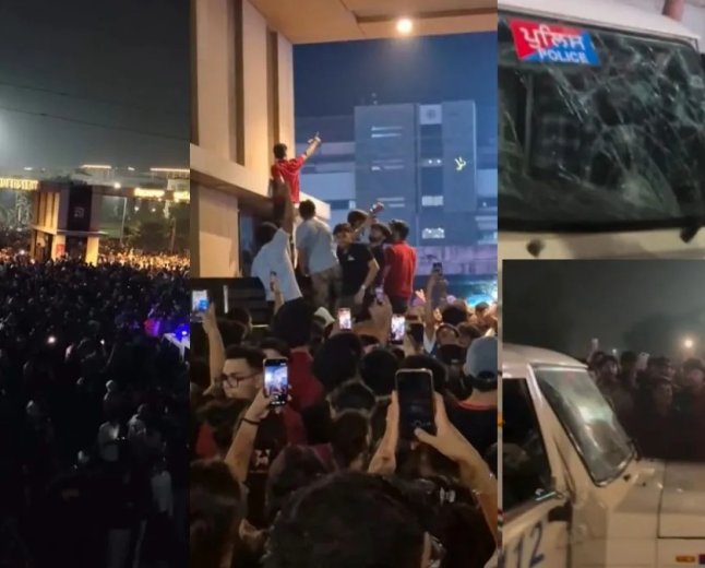 चितकारा यूनिवर्सिटी में देर रात बवाल, छात्राओं के लापता होने की अफवाह पर प्रदर्शन; पुलिस से भिड़े छात्र