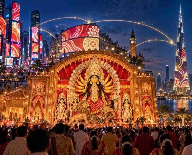 বুর্জ খলিফা থেকে টাইমস স্কোয়্যার! দুর্গাপুজোর প্রচারে ২০০ কোটি ভিউ, ২৬০০ ইনফ্লুয়েন্সার নামাচ্ছে রাজ্য