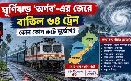 ঘূর্ণিঝড় ‘অর্ণব’-এর জেরে বাতিল ৬৪ ট্রেন, কোন কোন রুটে দুর্ভোগ?